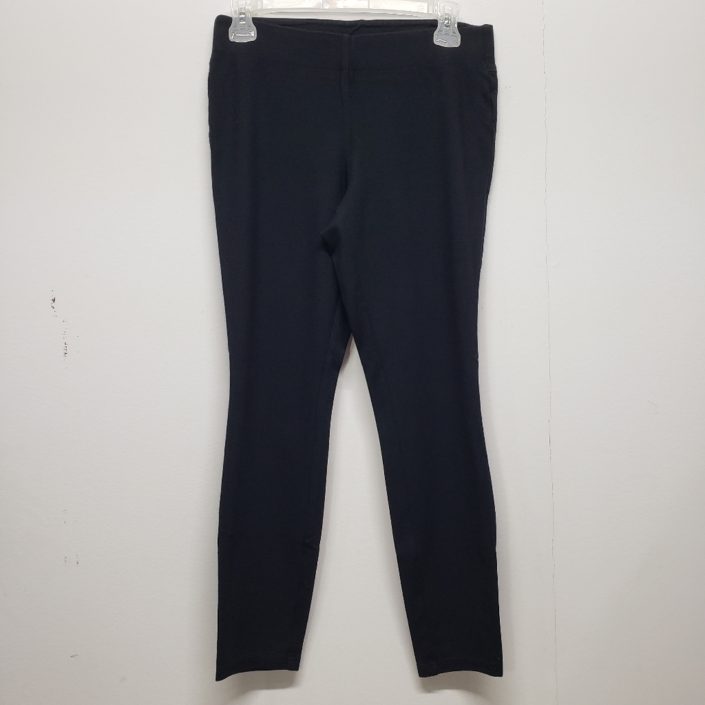 MAISON JULES Pull-On Pointe Pants Wide Elastic Waistband Skinny Medium Black